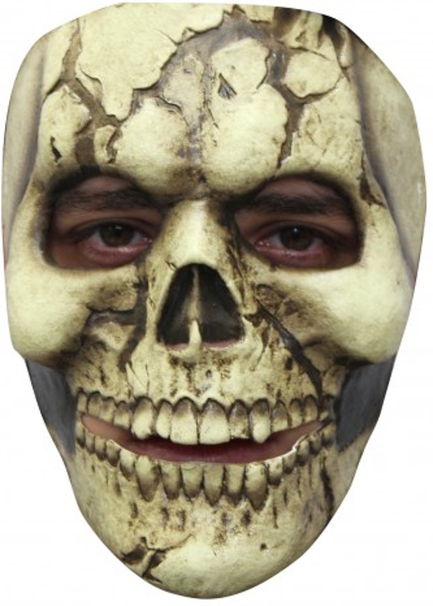 Latex Halloween Masker Cracked Skull