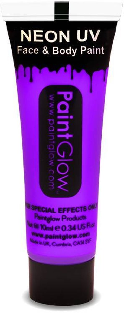 Paintglow - Face & body paint - Neon lichtblauw - 10ml