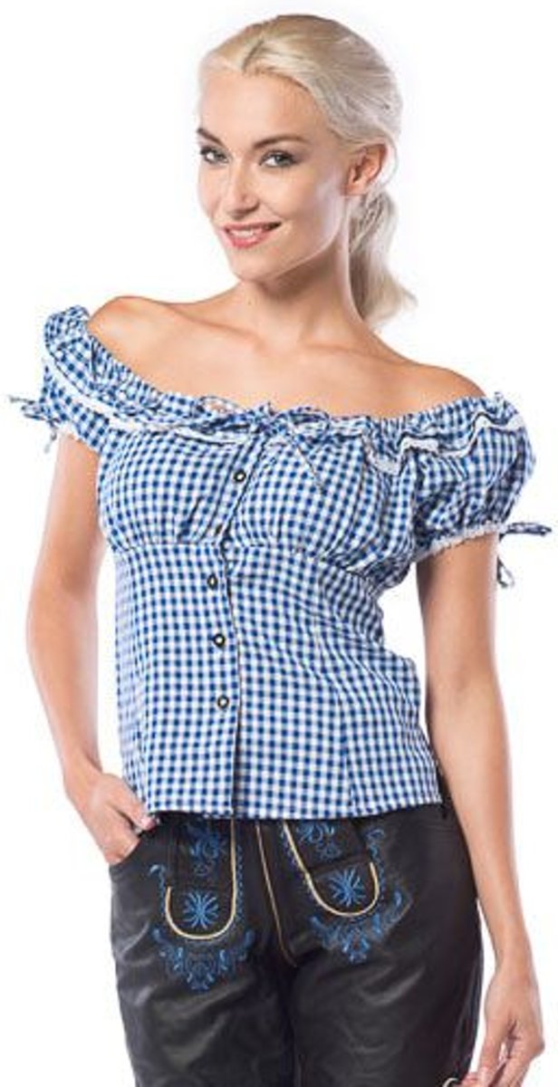 PartyXclusive Oktoberfest top Dames top Liesl Blauw - L