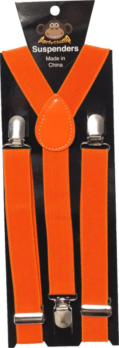 Partychimp Bretels 2,5 Cm Elastaan Neon Oranje One-size