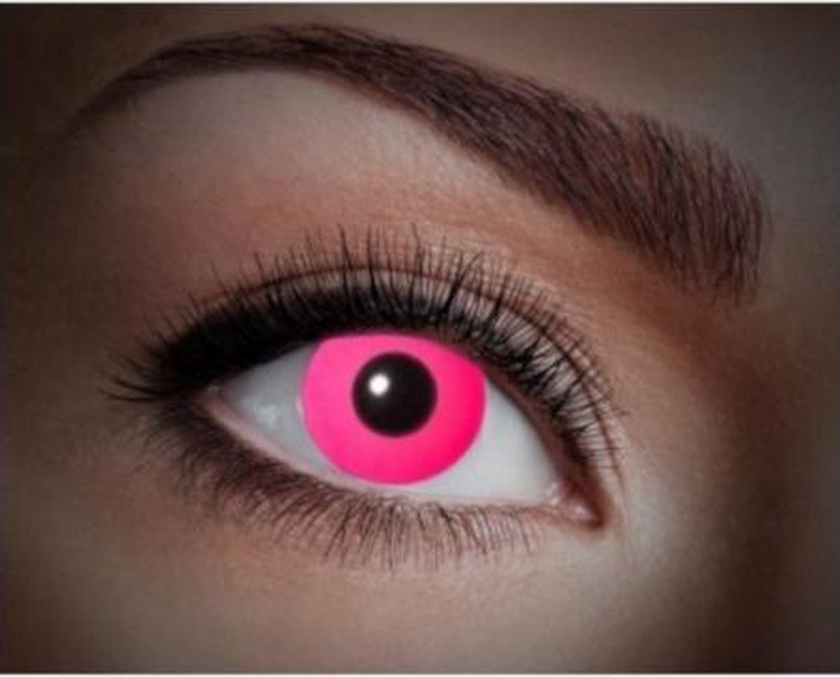 Partychimp Contactlenzen Uv Flash Siliconen Roze/zwart