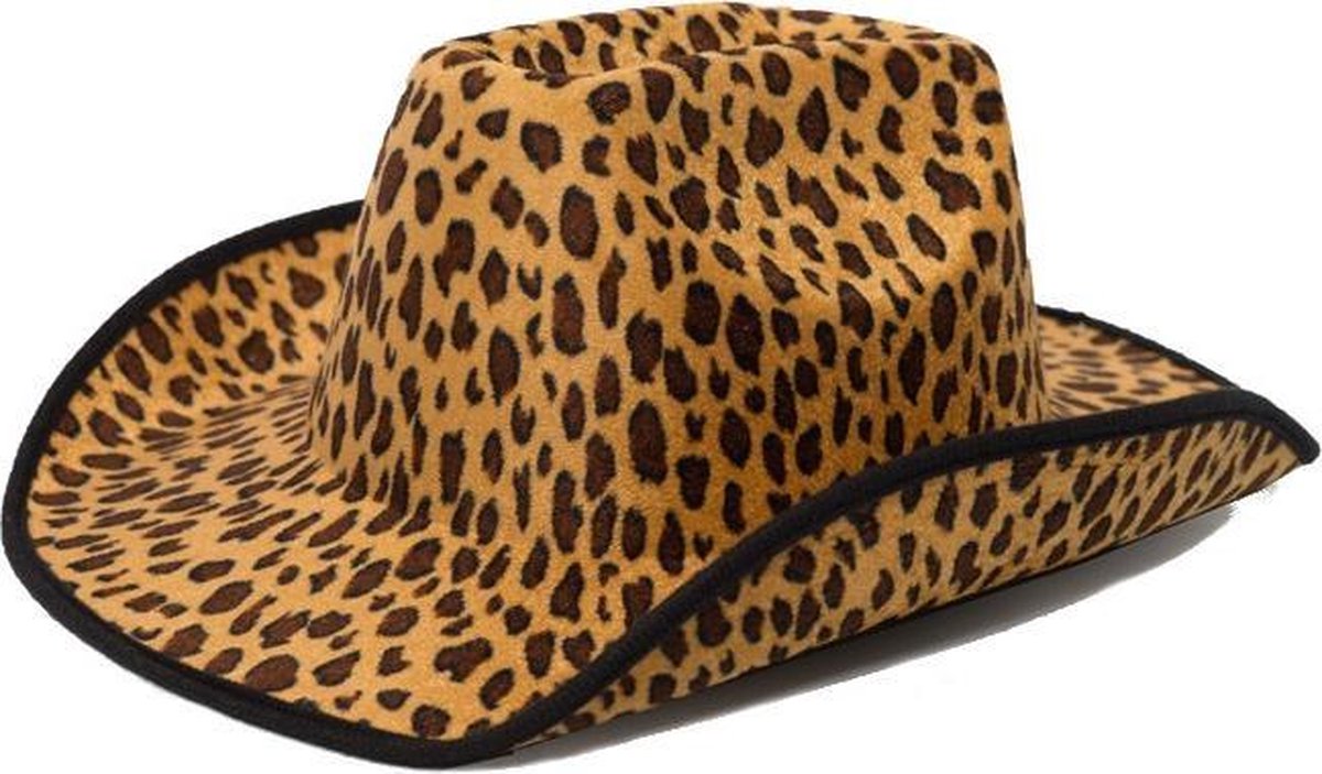 Partychimp Cowboyhoed Leopard Polyester Bruin/zwart One-size