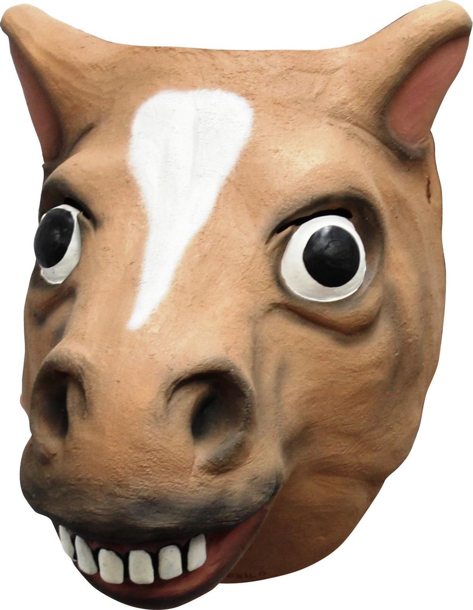 Partychimp Gezichtsmasker Paard Latex Bruin One-size