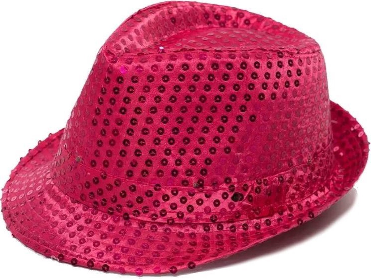 Partychimp Hoed Met Led-licht Spangles Polyester Roze One-size