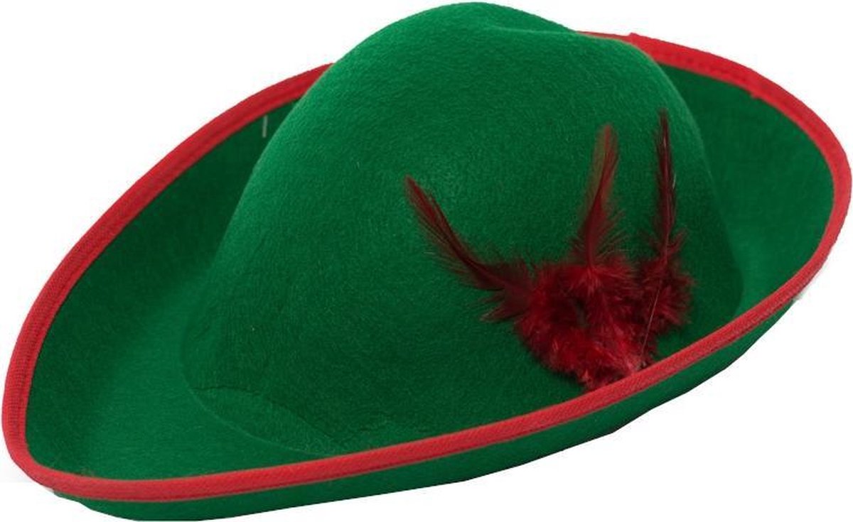 Partychimp Hoed Peter Pan Polyester Groen/rood One-size