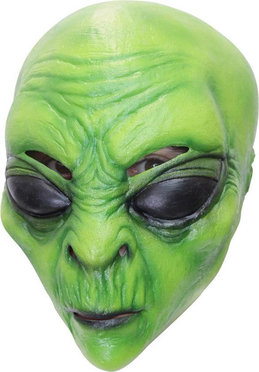 Partychimp Hoofdmasker Alien Latex One-size Groen