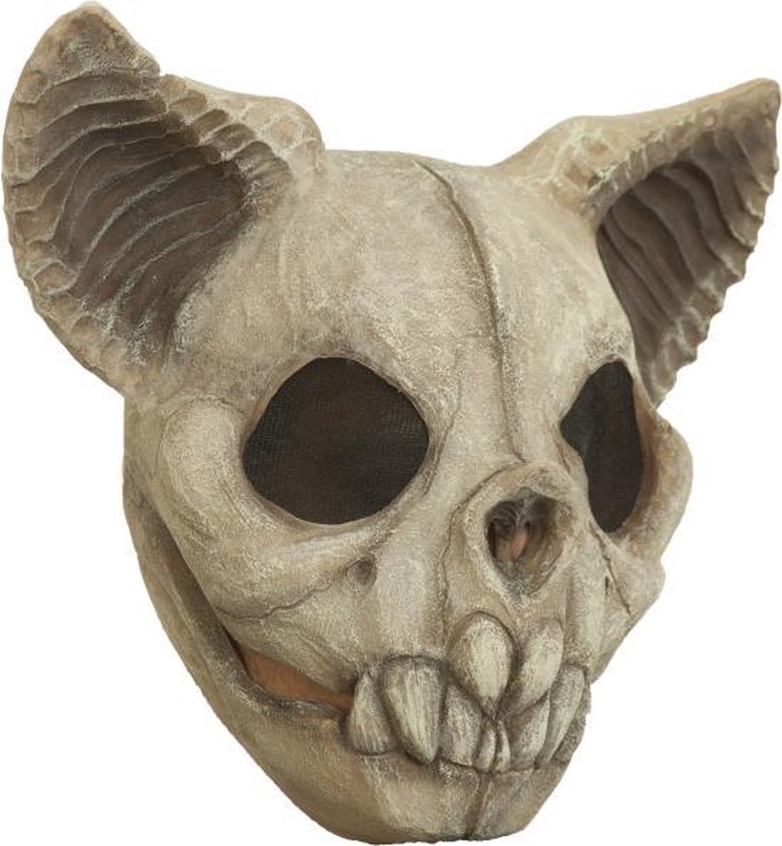 Partychimp Hoofdmasker Bat Skull Latex Ivoorwit One-size