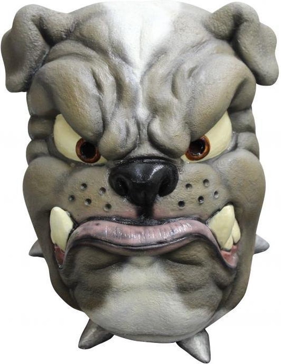 Partychimp Hoofdmasker Bulldog Latex Grijs One-size