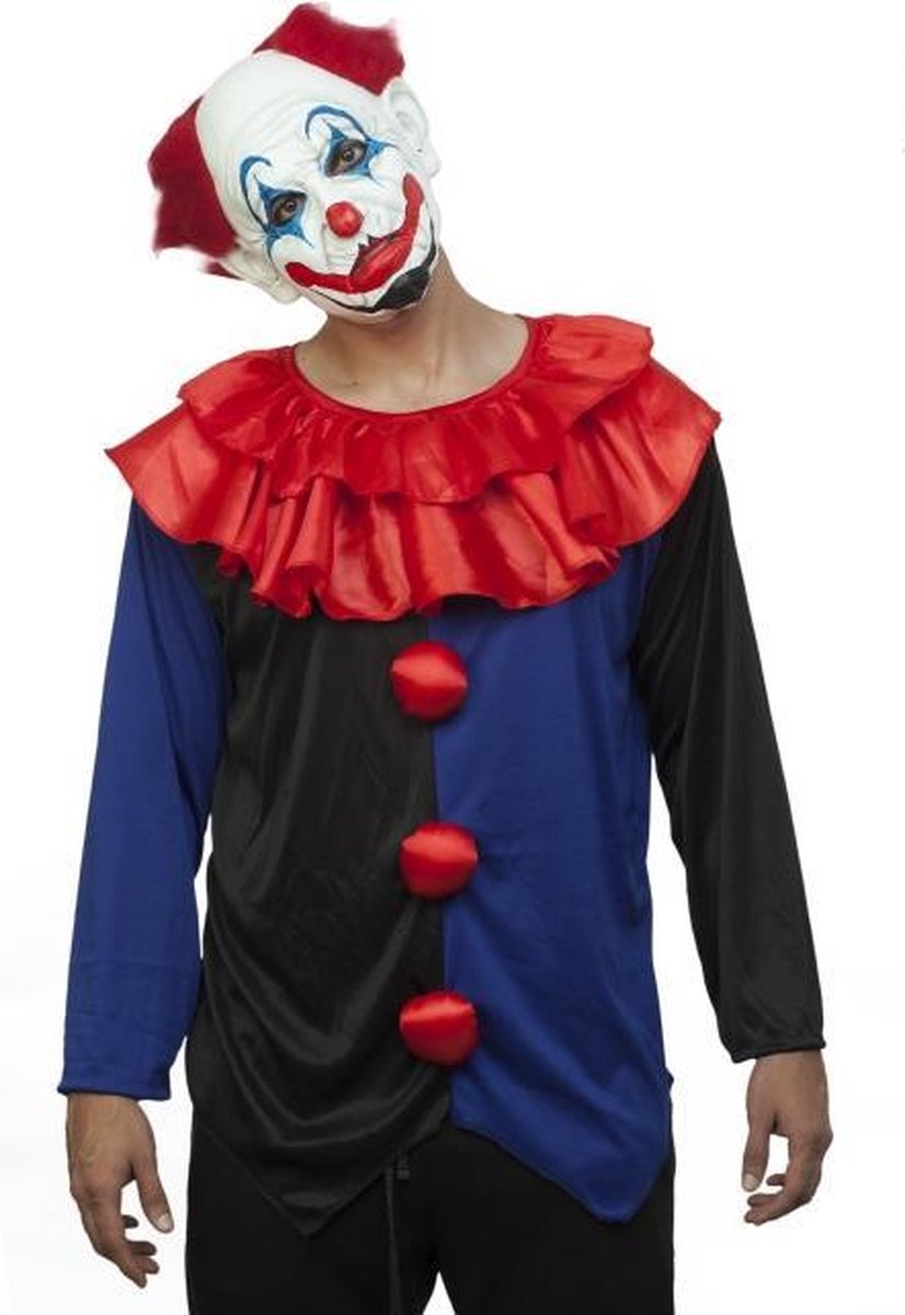 Partychimp Hoofdmasker Clown Met Haar Latex Wit One-size