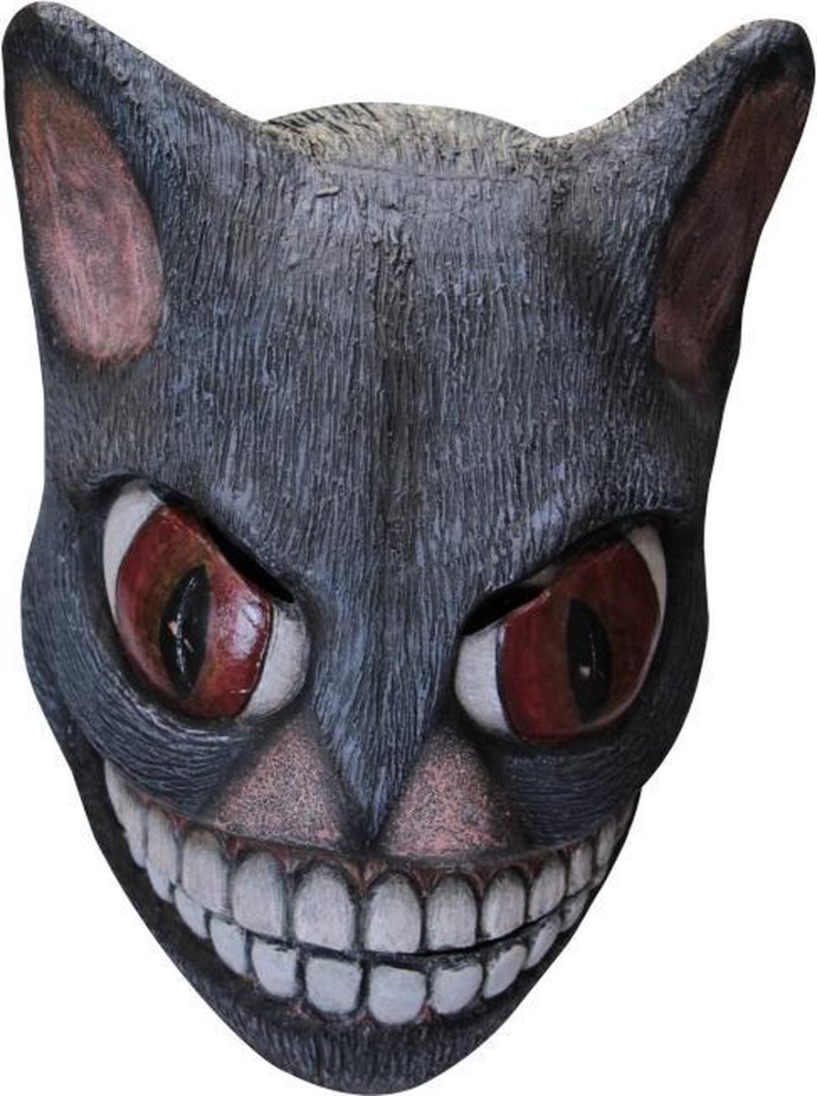 Partychimp Hoofdmasker Kat Latex Zwart One-size