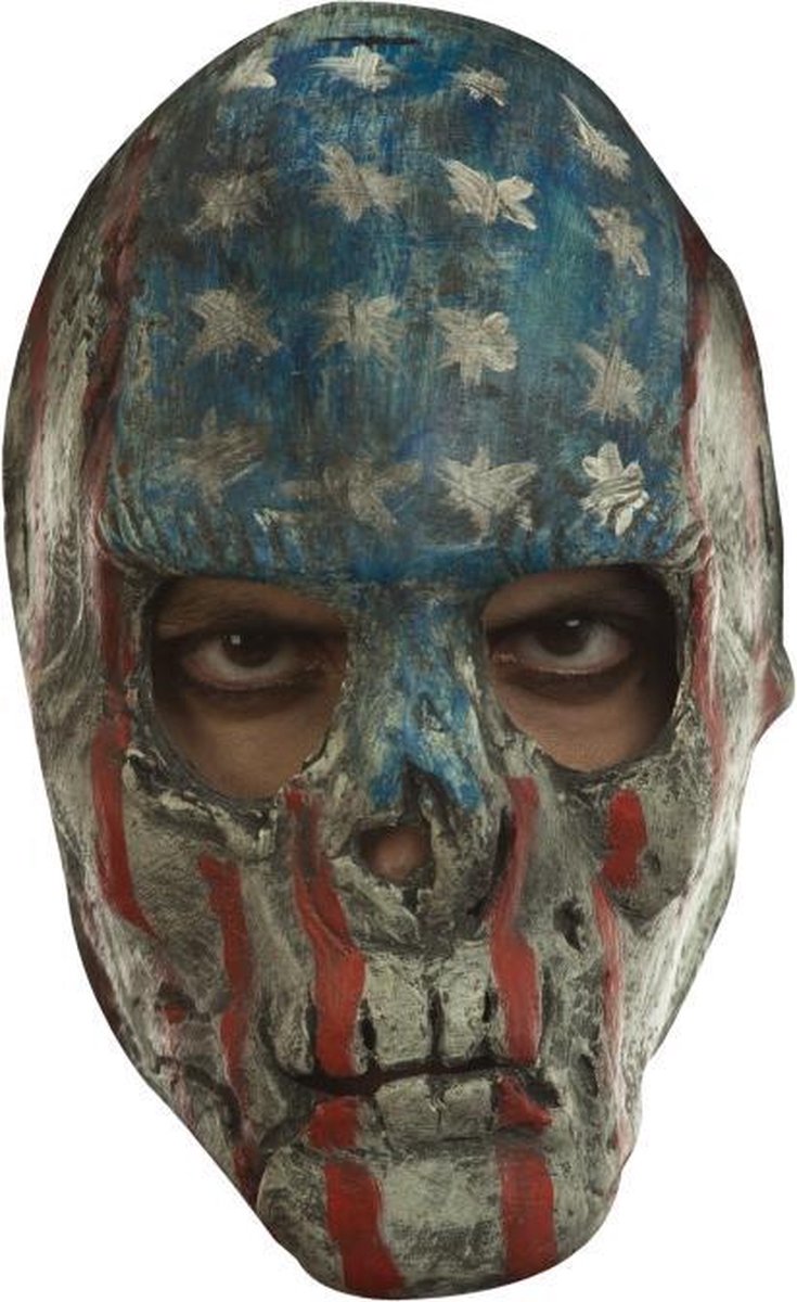 Partychimp Hoofdmasker Patriot Latex Rood/wit/blauw One-size