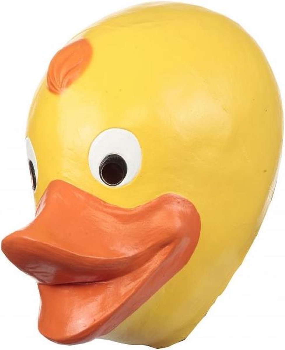 Partychimp Hoofdmasker Rubber Duck Latex Geel/oranje One-size