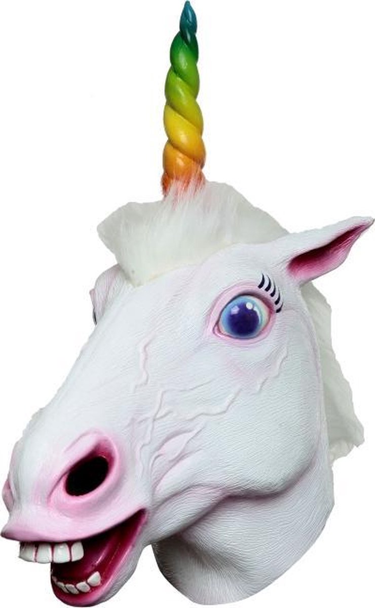 Partychimp Hoofdmasker Unicorn Latex One-size