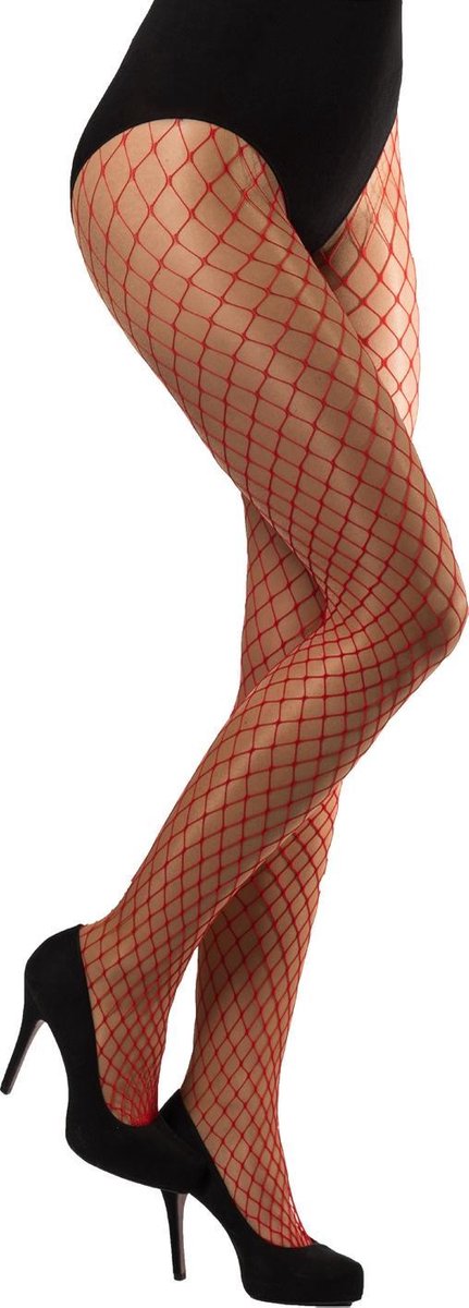 Partychimp Netpanty Groot Dames Elastaan Rood One-size