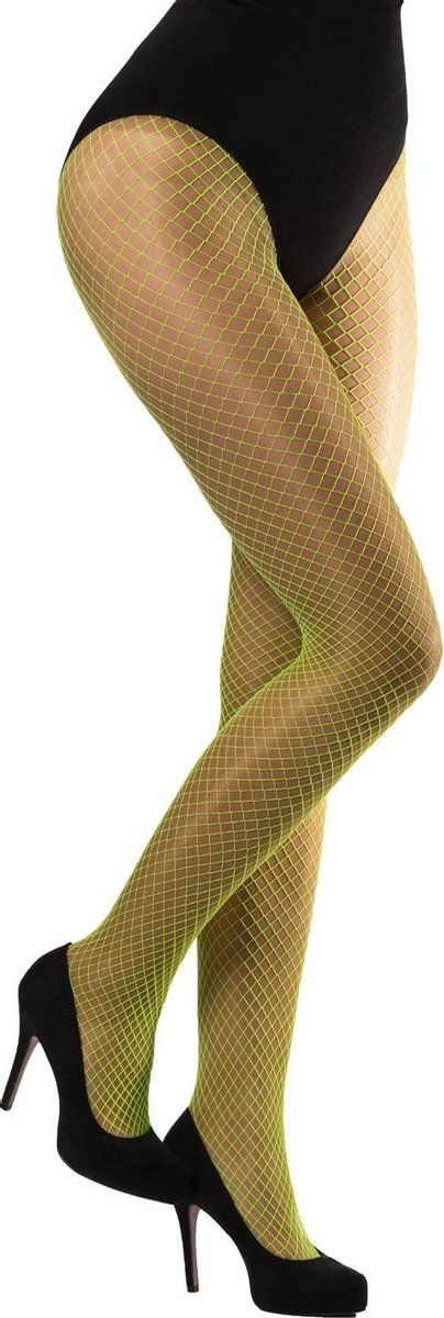 Partychimp Panty Visnet Dames Nylon Neongroen One-size