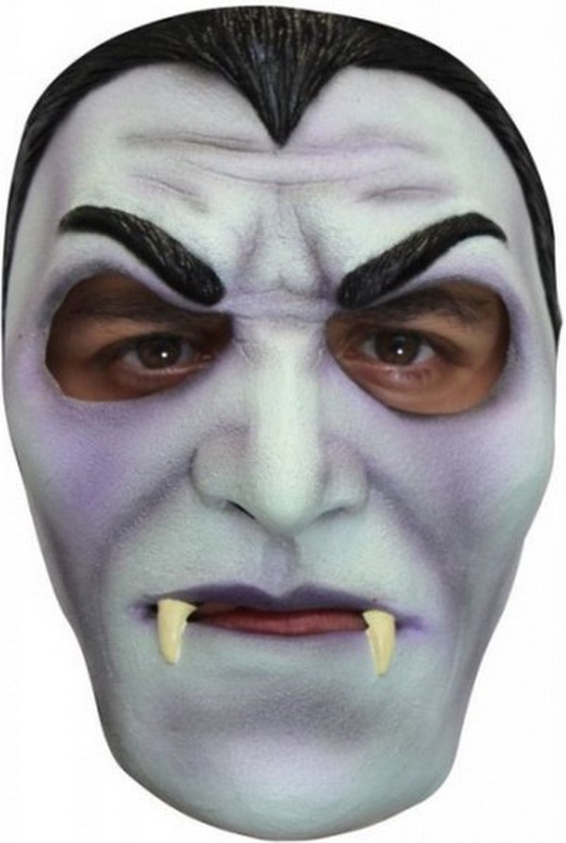 gezichtsmasker Classic Dracula latex wit/zwart one-size