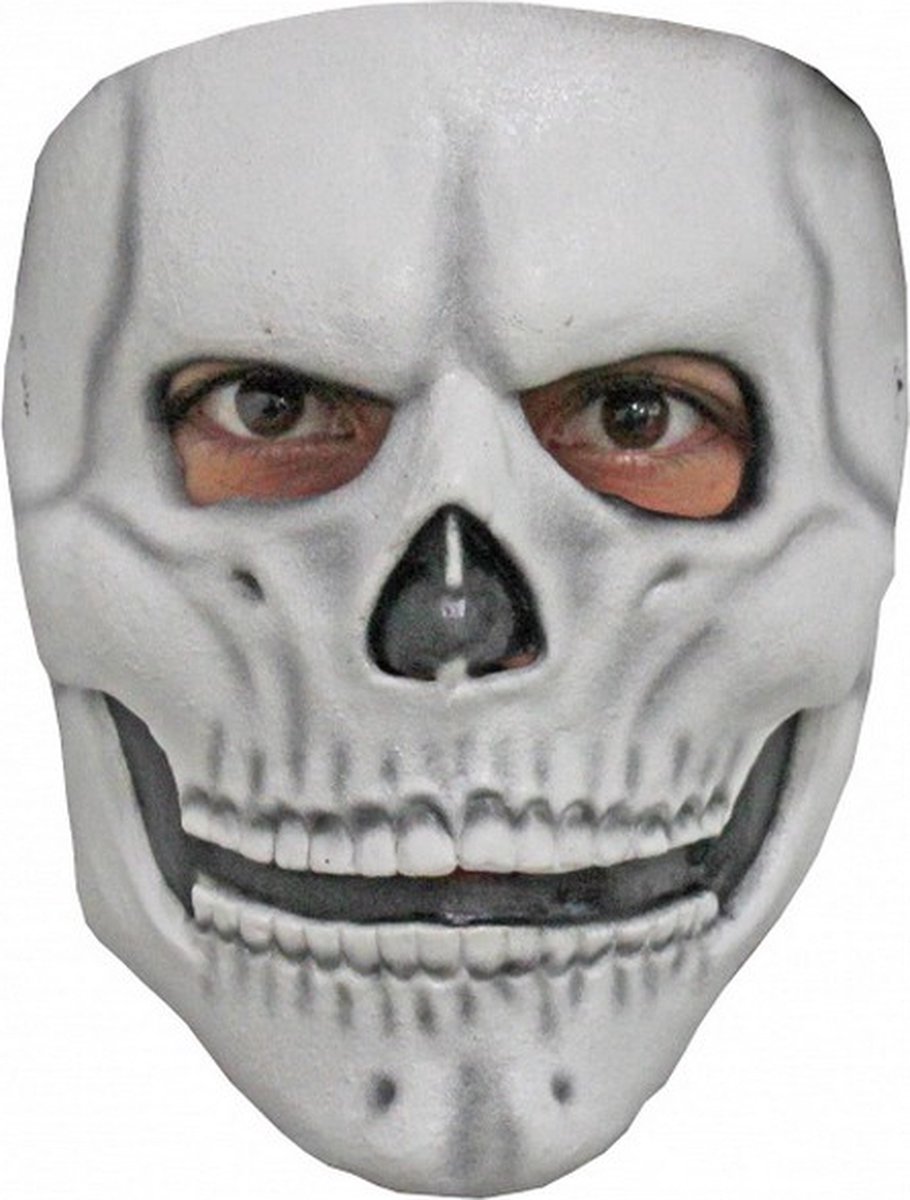 gezichtsmasker Grinning Skull latex wit one-size