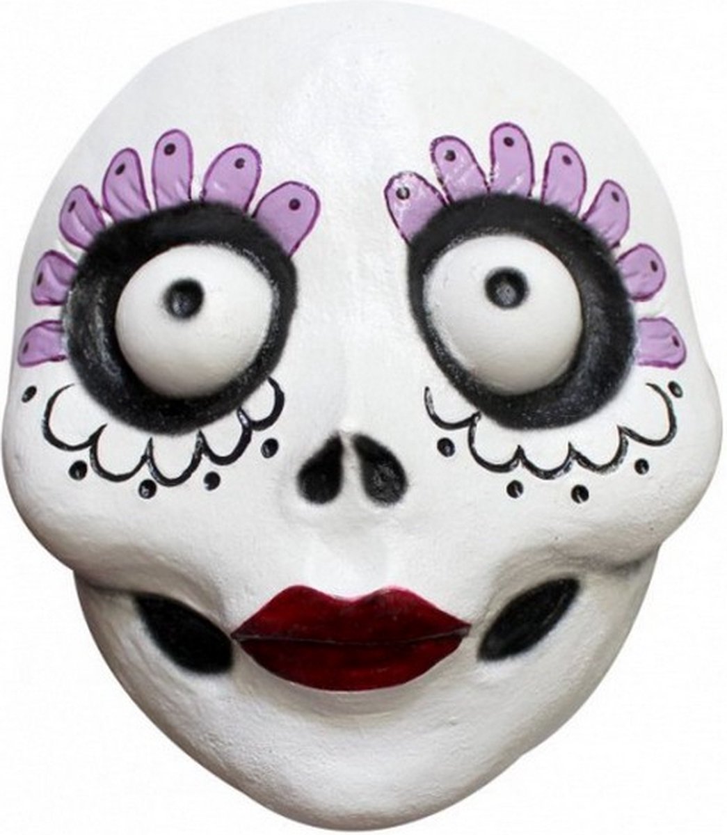 gezichtsmasker La Catrina latex wit one-size