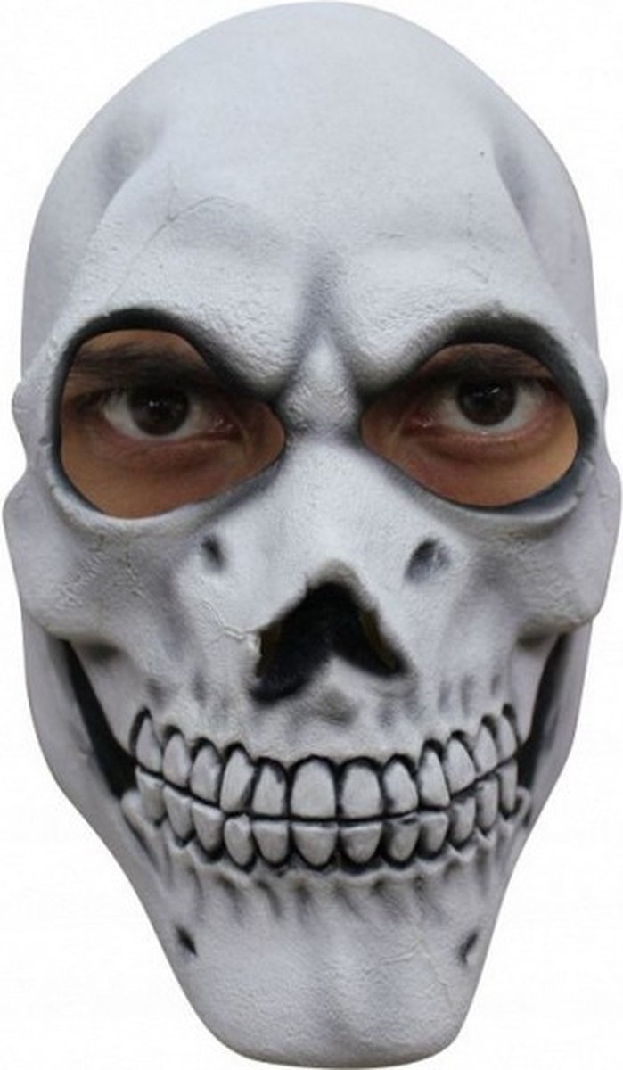 gezichtsmasker Simple Skull latex wit onze-size