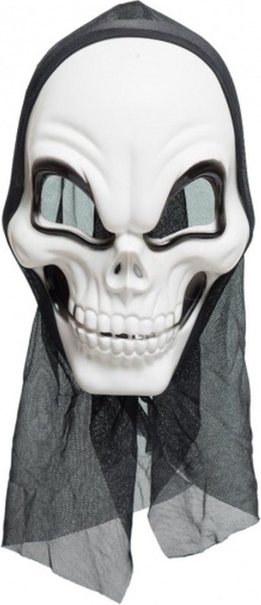 gezichtsmasker Skull PVC zwart/wit one-size