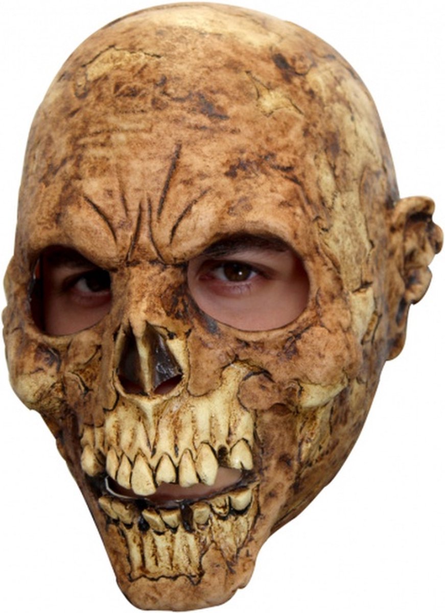 gezichtsmasker zombiegezicht latex bruin one-size