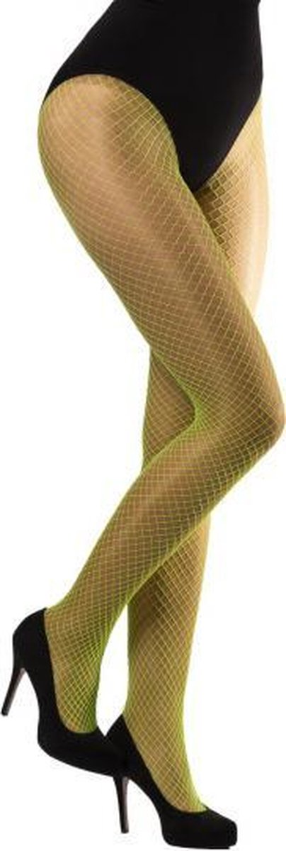 panty visnet dames nylon neongroen one-size