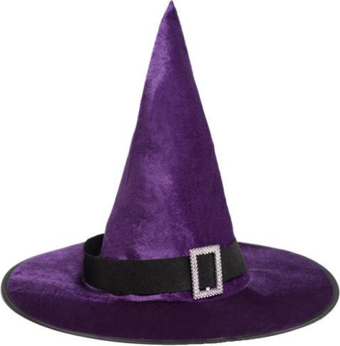 punthoed Witch dames fluweel paars one-size