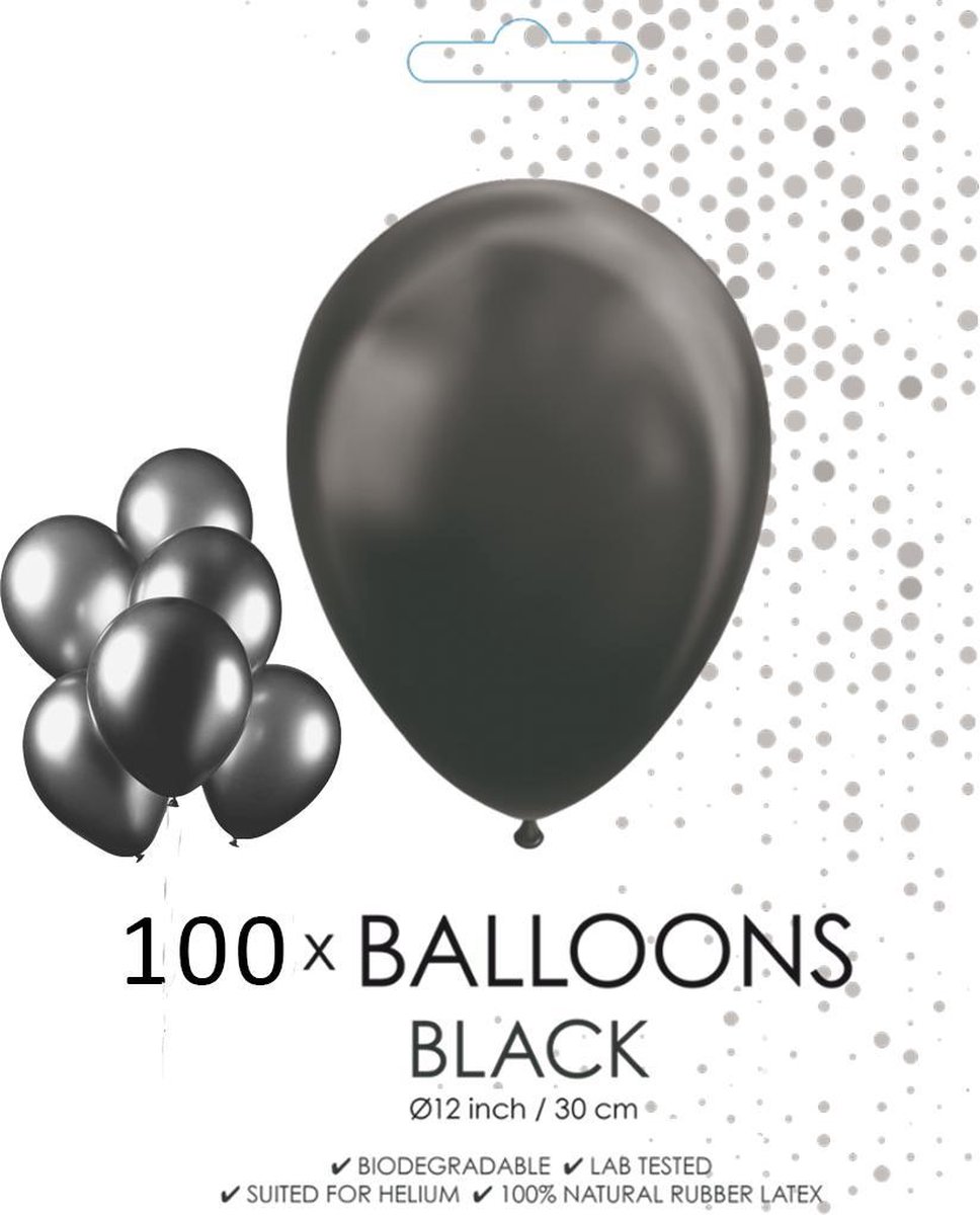 100 ballonnen zwart