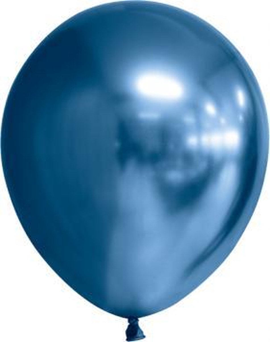 100 chrome kleine ballonnen blauw