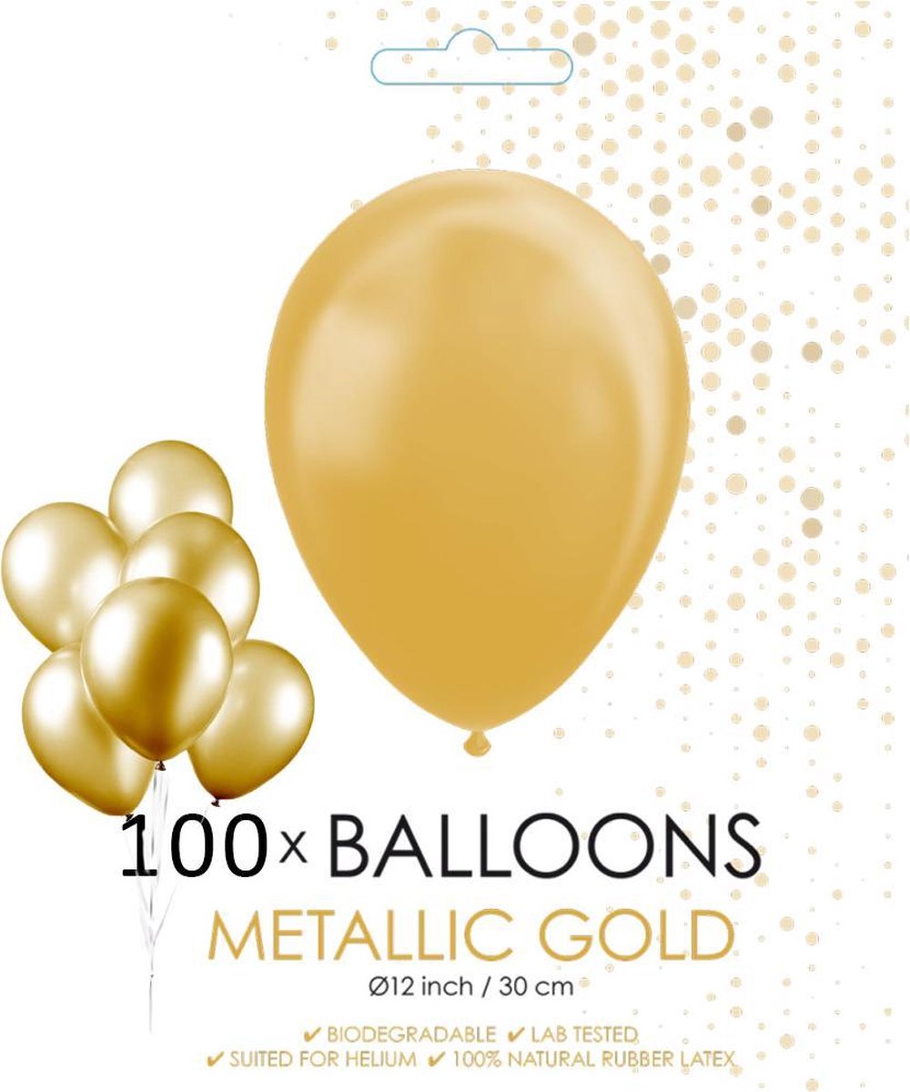 100 goud metallic ballonnen