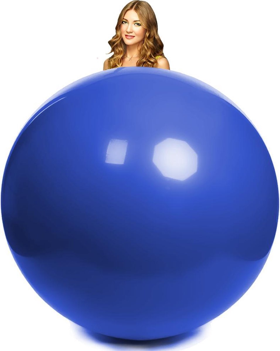 Latex reuze ballon blauw 1,80 meter doorsnee