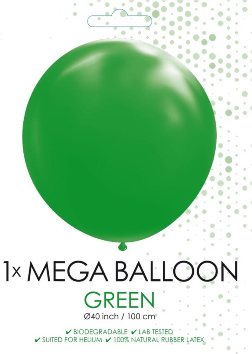 Mega latex ballon groen 1 meter Ø