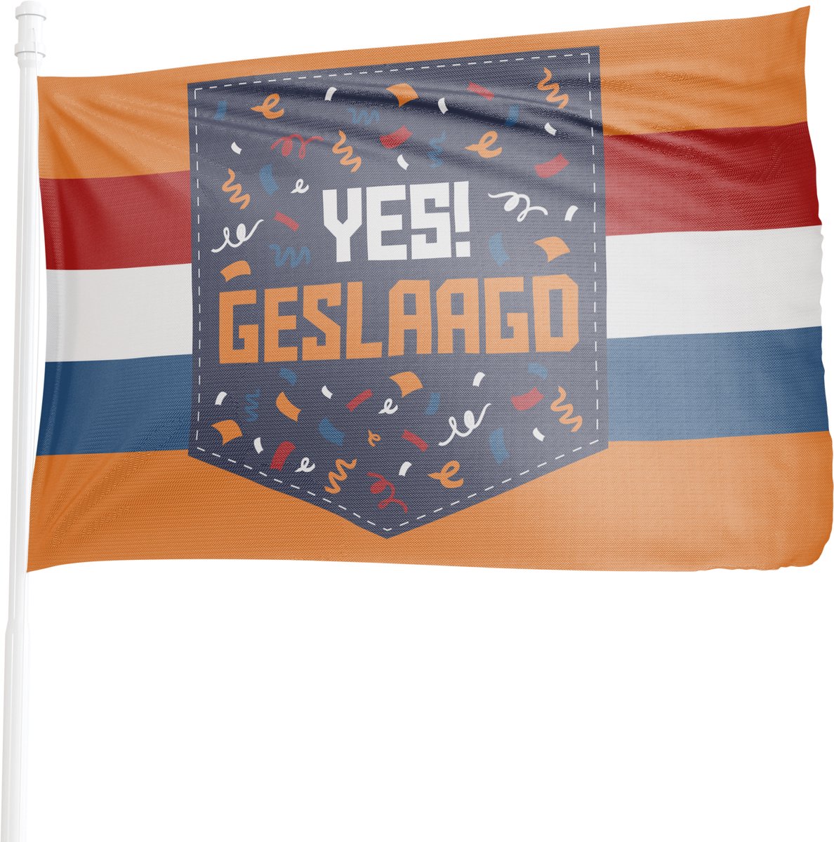 Geslaagd Vlag Premium - Yes Geslaagd 150cm x 90cm - Vlaggen - Graduation - Geslaagd Versiering - Partylove®