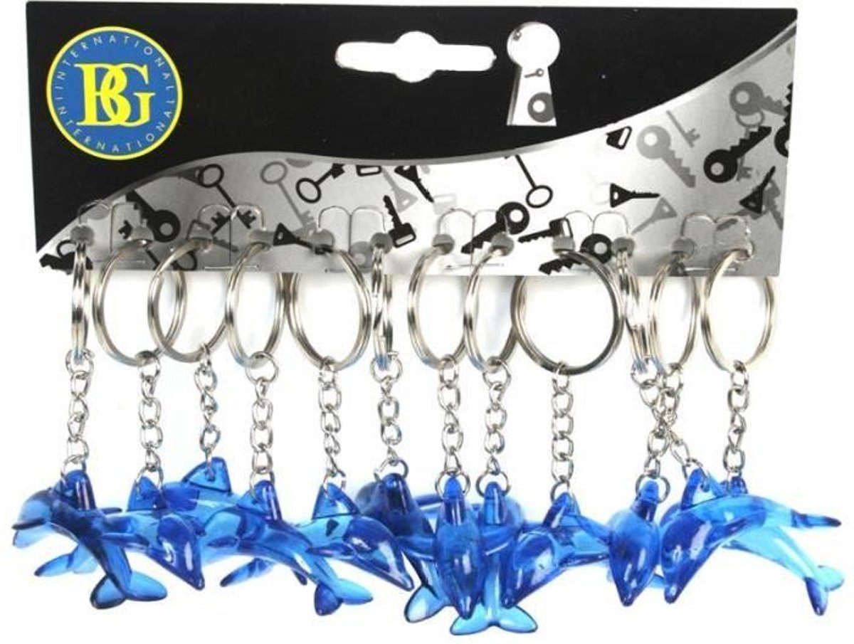 12 stuks dolfijnen sleutelhangers - uitdeelcadeautjes