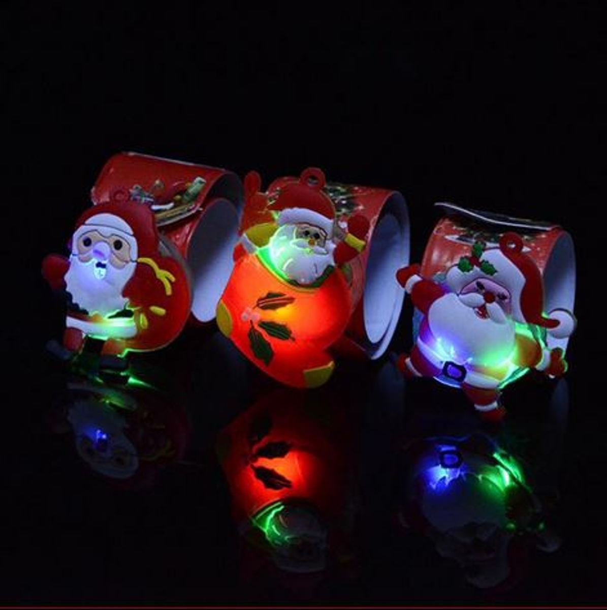 6 stuks LED klaparmbanden kerstmotieven