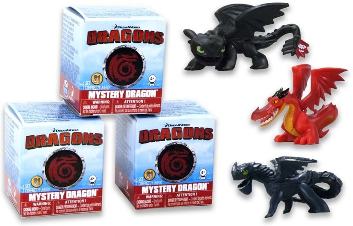 Dragons verzamelfiguren 4 stuks / uitdeelcadeautjes