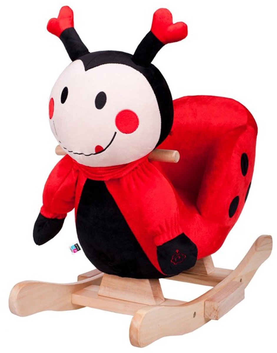 PlayTo - Hobbelpaard - Lieveheersbeestje - Inclusief Melodie - Voor Binnen - Leerzaam Speelgoed - Kinderspeelgoed - Activiteit - Muzikaal Speelgoed - Beweging - Creatief Spel