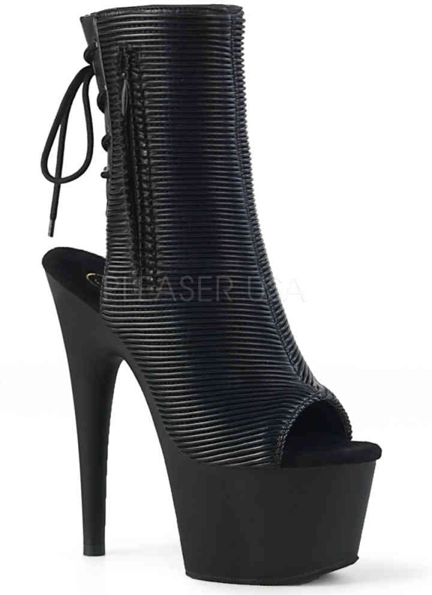 ADORE-1018 (EU 35 = US 5) 7 Heel, 2 3/4 PF Open Toe/Heel Ankle Boot, Side Zip