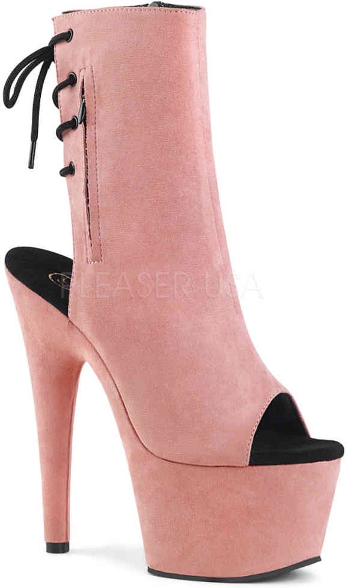 ADORE-1018FS (EU 36 = US 6) 7 Heel, 2 3/4 PF Open Toe/Heel Ankle Boot, Side Zip