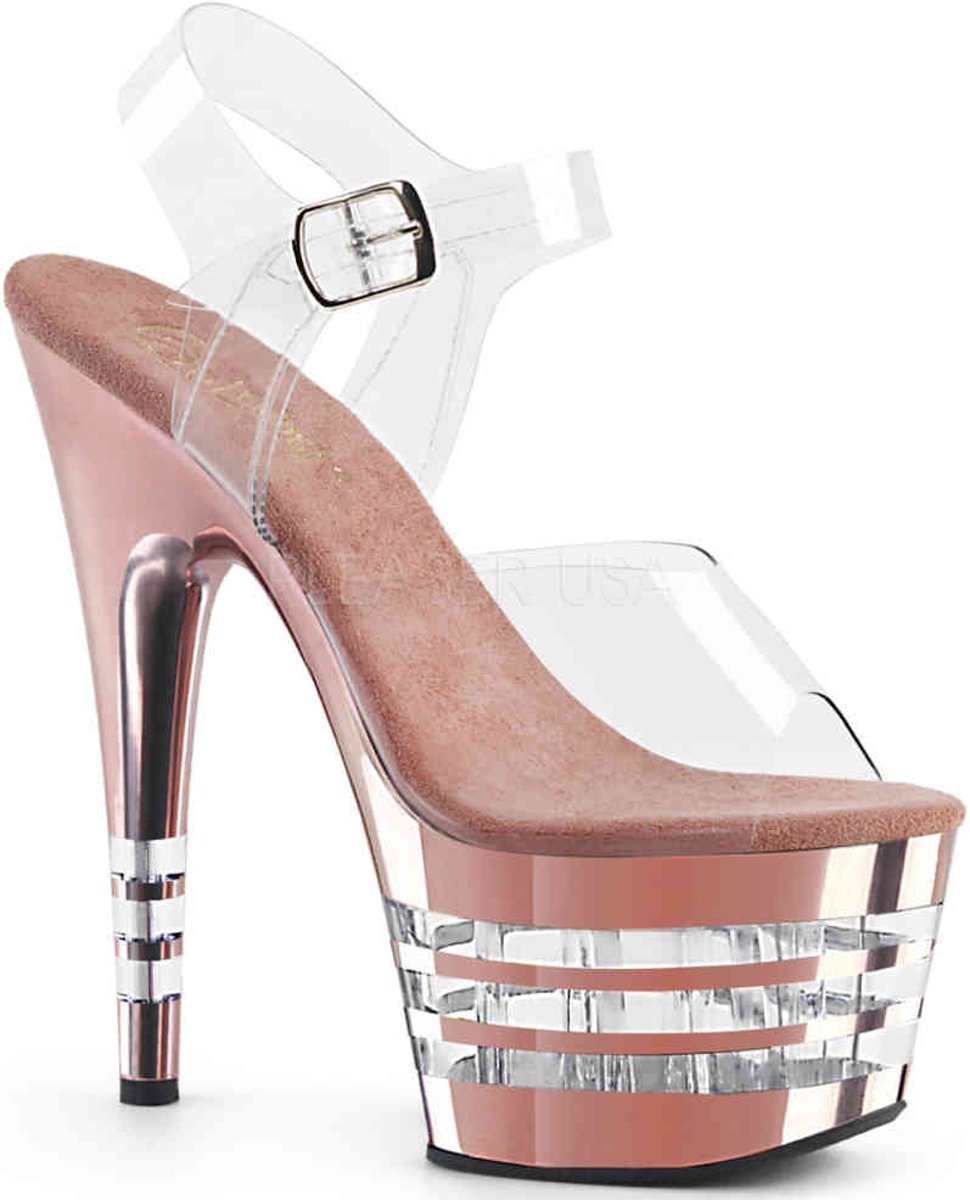 ADORE-708CHLN (EU 37 = US 7) 7 Heel, 2 3/4 Lined PF Ankle Strap Sandal