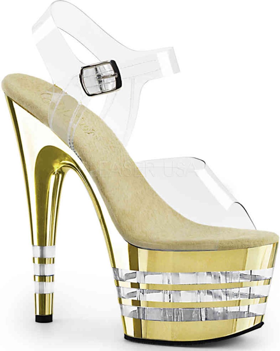 ADORE-708CHLN (EU 39 = US 9) 7 Heel, 2 3/4 Lined PF Ankle Strap Sandal