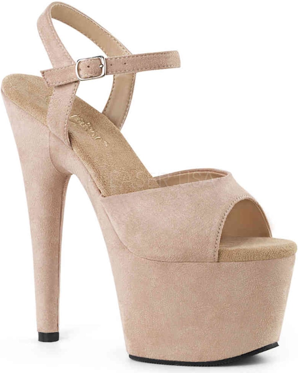 ADORE-709FS (EU 35 = US 5) 7 Heel, 2 3/4 PF Ankle Strap Sandal w/ Wrapped PF Bottom