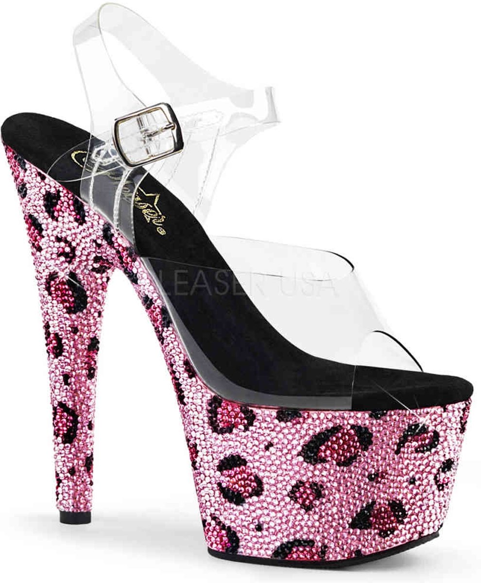 BEJEWELED-708LP - (EU 35 = US 5) - 7 Heel, 2 3/4 PF Ankle Strap Sandal w/ RS Leopard Print