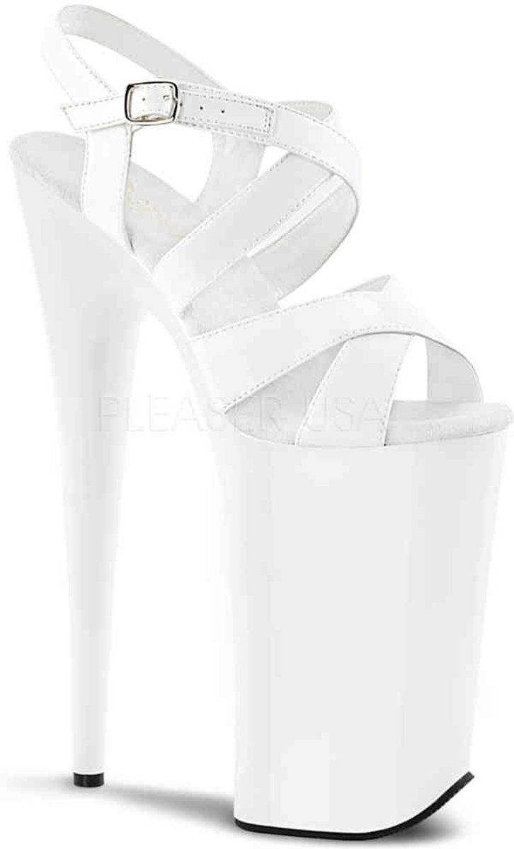 BEYOND-097 (EU 38 = US 8) 10 Heel, 6 1/4 PF Criss Cross Ankle Strap Sandal