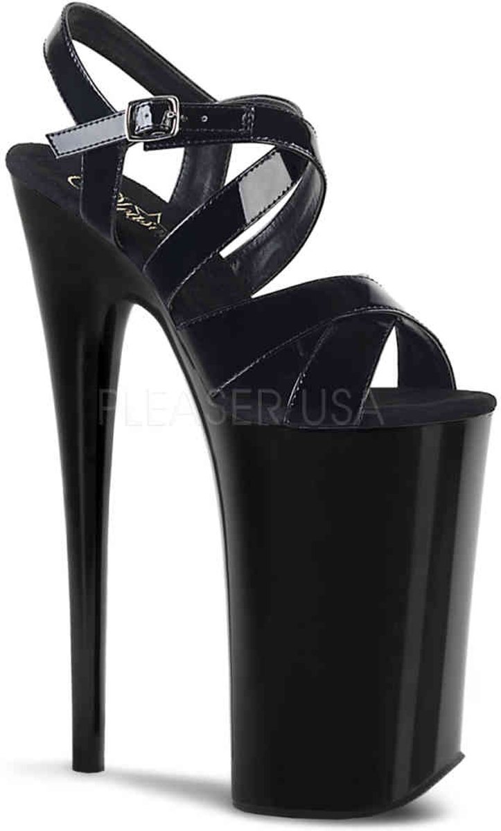 BEYOND-097 (EU 39 = US 9) 10 Heel, 6 1/4 PF Criss Cross Ankle Strap Sandal