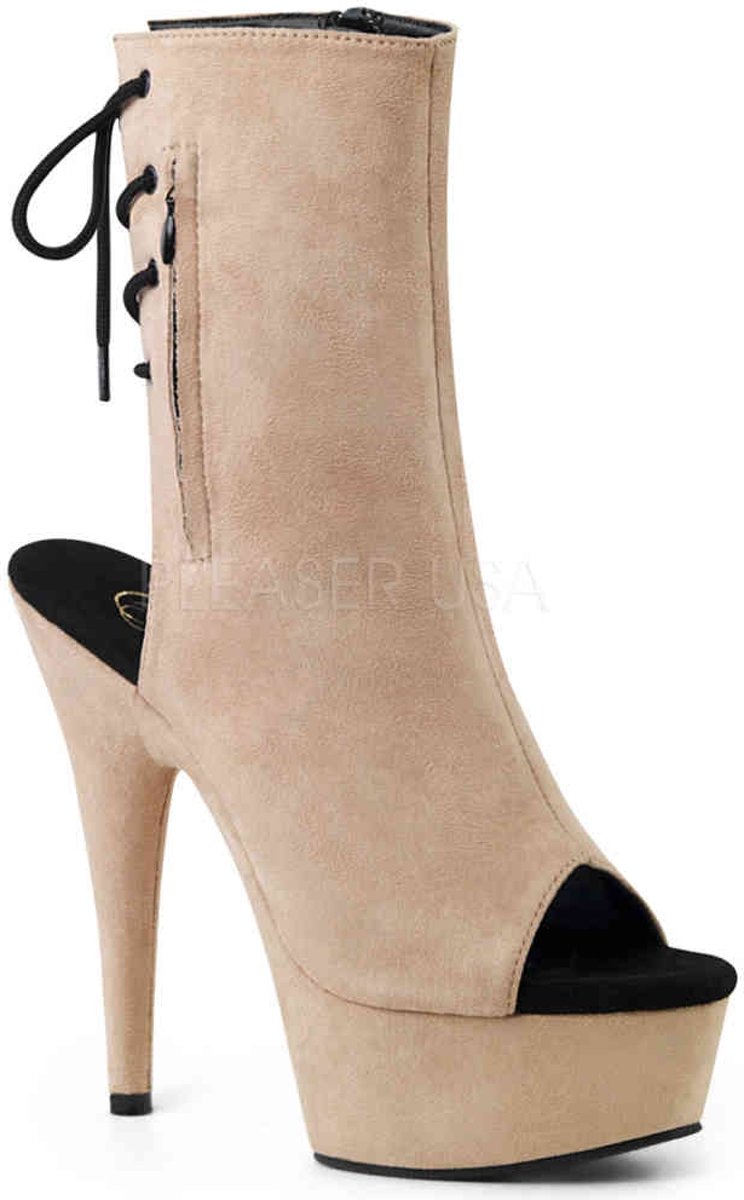 DELIGHT-1018FS (EU 36 = US 6) 6 Heel, 1 3/4 PF Open Toe/Heel Ankle Boot, Side Zip