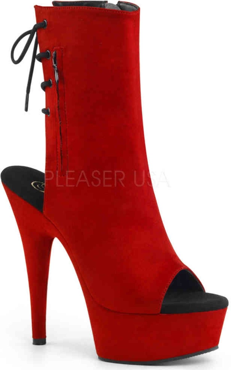 DELIGHT-1018FS (EU 36 = US 6) 6 Heel, 1 3/4 PF Open Toe/Heel Ankle Boot, Side Zip