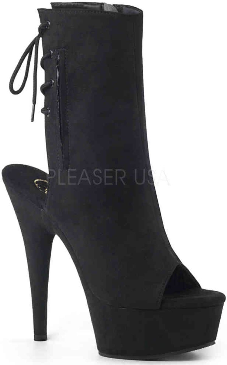 DELIGHT-1018FS (EU 38 = US 8) 6 Heel, 1 3/4 PF Open Toe/Heel Ankle Boot, Side Zip