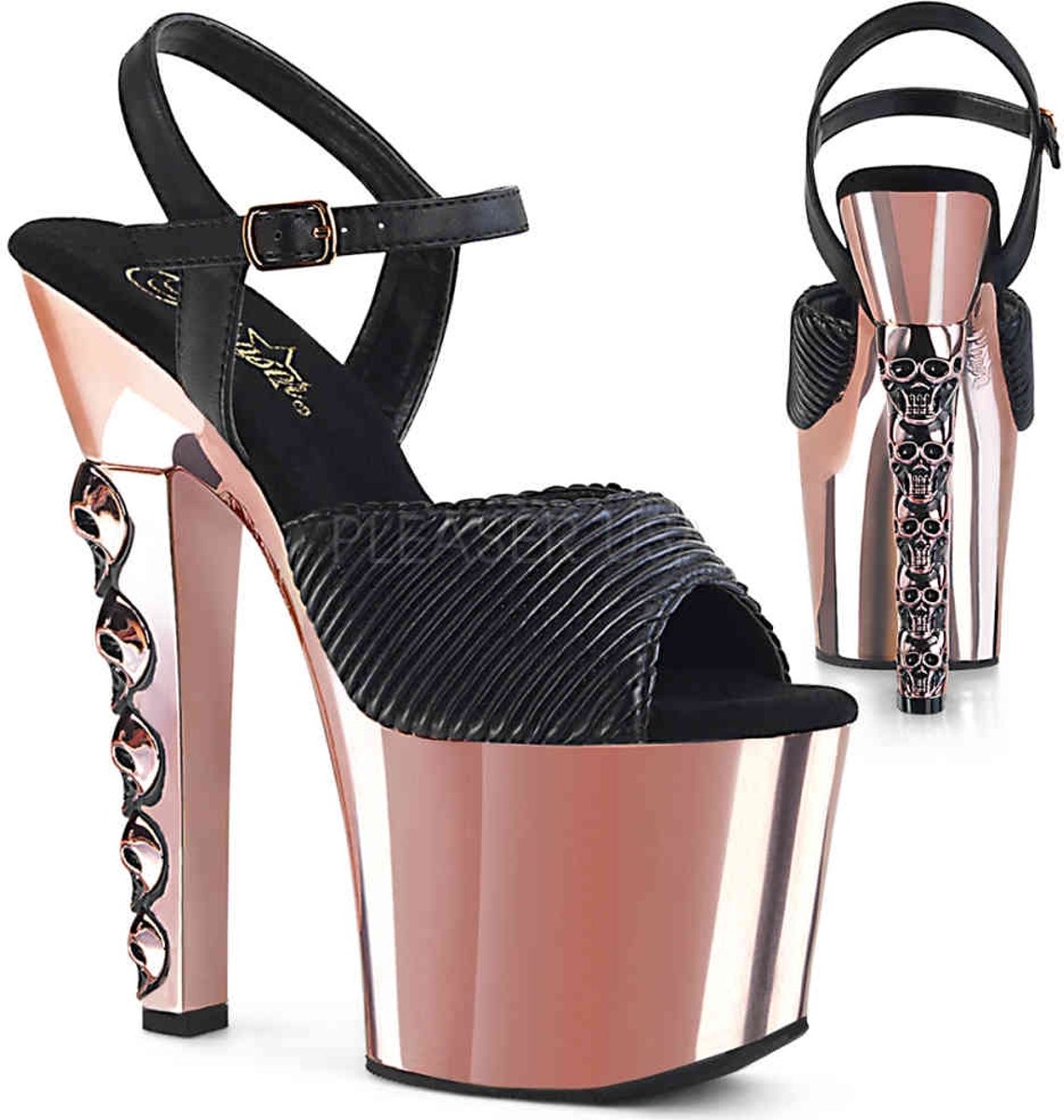 FLAMINGO-809RSSP (EU 36 = US 6) 8 Heel, 4 PF Ankle Strap Sandal w/ RS Spider