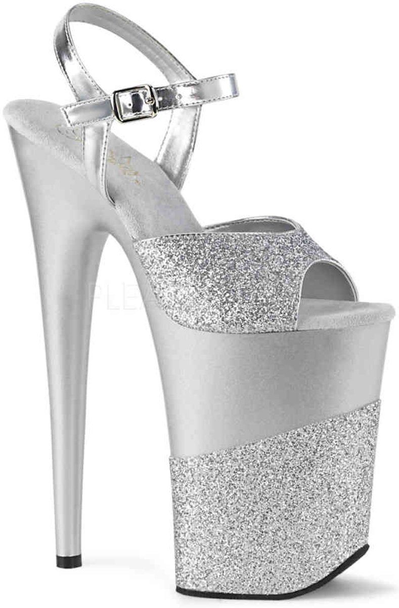 FLAMINGO-810LG (EU 36 = US 6) 8 Heel, 4 PF Glitter Ankle Strap Sandal